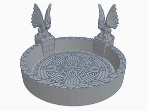 gargoyle circle dice tray dungeons dragons warhammer 40k tabletop games toy accessories dd tower gargoyles miniatures pathfinder rpgs terrain wargames 3d print model - Mito3D