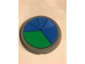fractional identities circle base math fractions geometry 3d print model - Mito3D