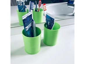 verre verser la brosse &agrave bosses salle de bain 3d print model - Mito3D