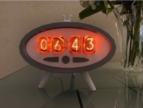 retro themed nixie clock faceplate electronics 3d print model - Mito3D