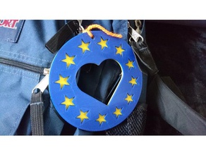 heart europe signs logos openscad stars 3d print model - Mito3D