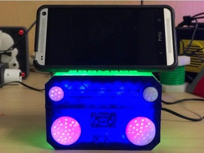 boombox cellphone holder led rgb lights mobile light music 3d print model - Mito3D