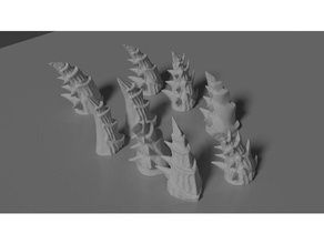 spike tentacle collection creatures alien scatter terrain tabletop gaming wargaming warhammer 3d print model - Mito3D