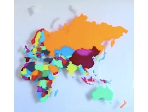 europa asia africa australia puzzle separati paesi mappa arte 3d print model - Mito3D