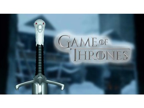 jogo de tronos, a longa garra remixada adereços cosplay jon snow espada trono ferro arma 3d print model - Mito3D