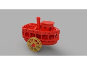 steam boat toy game accessories bath bathroom children no support ship toys wheel 3d print model - Mito3D
