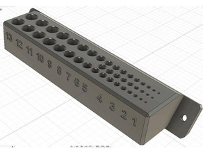 drillholder wall angled metric 1-13 drill holder wallmount 3d print model - Mito3D