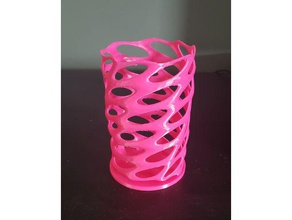voronoi vase - resized wide base 3d print model - Mito3D