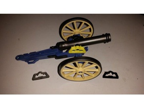 playmobil 1980s civil war cannon top clip toy game accessories 3d print model - Mito3D