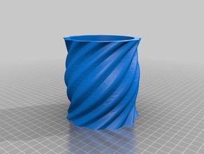 twisted vase organization container cup design openscad pen holder spiral 3d print model - Mito3D