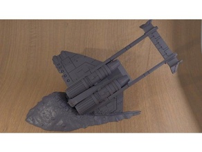 crashed dropship vehicles 40k space ship fusion 360 mound dirt warhammer 3d print model - Mito3D