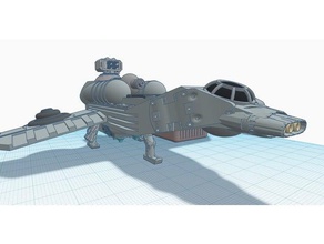 armored support shuttle 3dkitbash military sci-fi 3d print model - Mito3D