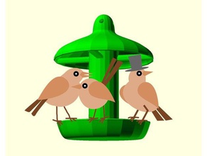 hanging birdhouse bird feeder food dispenser outdoor garden birds 3d print model - Mito3D
