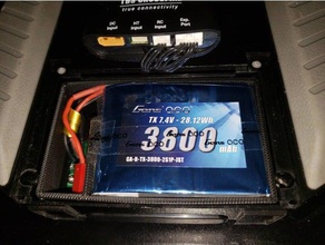 frsky qx7 gens ás 3800mah caso 3d impressão bandeja da bateria 3d print model - Mito3D