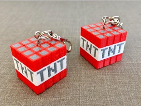 minecraft tnt key ring multi-material toys games block 3d print model - Mito3D