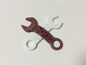 flexi clé à molette articulés flexible 3d print model - Mito3D