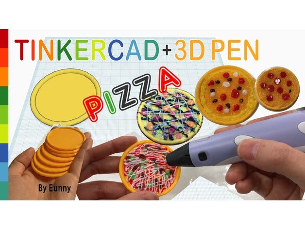 miniatura pizza tinkercad 3d penna modelli 3dpen eunny 3D print model - Mito3D