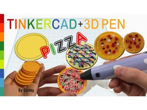 miniatura de pizza tinkercad 3d caneta modelos 3dpen eunny 3d print model - Mito3D