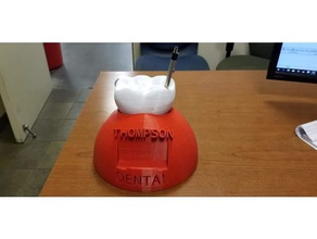 diente sostenedor de la pluma negocios titular tarjeta signos logotipos cepillo dientes 3d print model - Mito3D