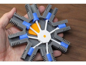 radial-Kolben-Motor-Modell mechanisch ist - Spielzeug Flugzeug hand-Kurbel mechanisches nsfw radial-Lüfter rotary arbeiten 3d print model - Mito3D