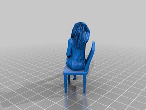 chica caliente posando silla nsfw 3d print model - Mito3D