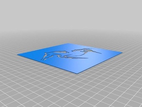 cheval pochoir 2d art 3d print model - Mito3D