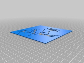 ciervo plantilla Arte en 2d los ciervos galería de símbolos 3d print model - Mito3D