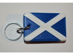 schottischen Flagge St andrew Schlüsselanhänger keyring key chain st andrews cross 3d print model - Mito3D