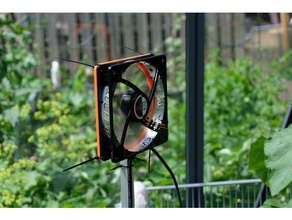ventilatorhalterung f&uumlr gew&aumlchshaus zb 15 mm alfer quadratrohr Gewächshaus Halterung Vierkantrohr outdoor Garten 3d print model - Mito3D