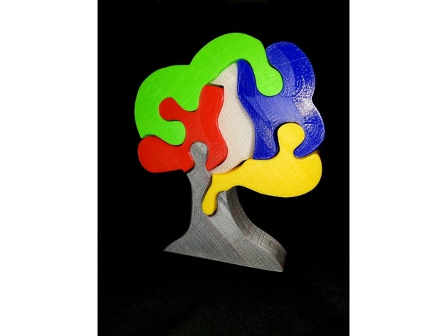 uccello albero di puzzle i bambini 3D print model - Mito3D