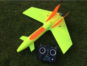 gasb three forward swept wing rc vehicles 3 cells channels 3d printed plane 9g servo a2212 a2217 aileron airplane brushless motor canopy esc fast fighter jet flying fpv camera mount frsky taranis one two lipo battery pusher padulle receiver screw screws without glue 3d print model - Mito3D