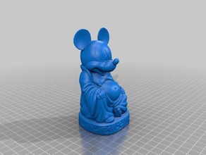 mouse buddha sculture pop-buddha 3d print model - Mito3D