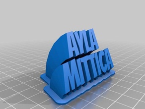 meine angepasste geschwungene 2-Typenschild Zeile text office 3d print model - Mito3D