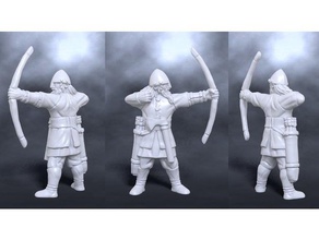 medieval nordic bowman archer toy game accessories 28mm miniature scale ageofsigmar age sigmar lowfantasy low fantasy mordheim warhammer 3d print model - Mito3D