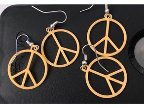 peace sign earrings 3d print model - Mito3D