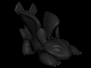 édenté impression facile pas de soutien dessin animé dragon figure modèle paramount la sculpture supportless 3d print model - Mito3D