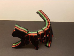 flexi une chat les animaux de compagnie flexible rayure des rayures jouet 3d print model - Mito3D