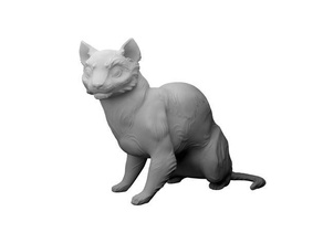 chat de détail élevé sculpture animals art artistic bigcat cats character cute detailed fluffy furry kitten kitty sculpted 3d print model - Mito3D