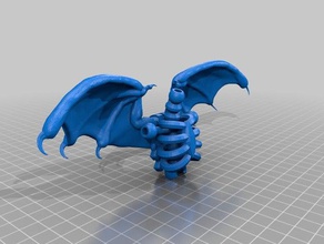 tinkercad esqueleto alas 3d la impresión bate demonio 3d print model - Mito3D