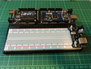 arduino unomega2560 mount electronics mega 2560 breadboard holder 3d print model - Mito3D