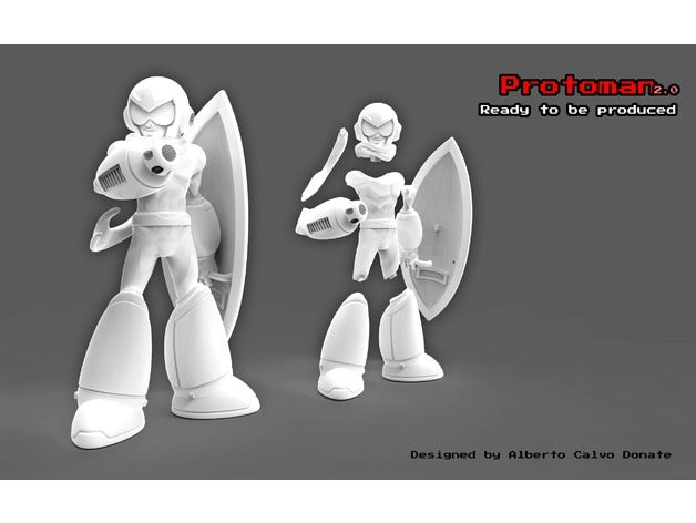 protoman sculptures megaman nintendo 3D print model - Mito3D