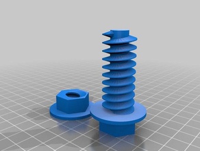 toy bolt nuts single nut + separated thread threaded 3d print model - Mito3D
