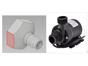pompa acqua adattatori raccordo tubo di m20 x 2mm adattatore per pompe la dell'acqua 3d print model - Mito3D