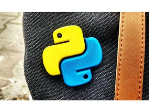 python insignia - con una sola boquilla pin de programación la serpiente 3d print model - Mito3D