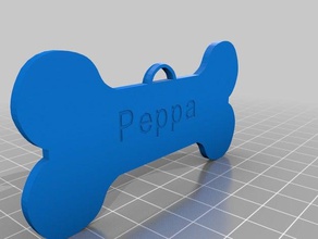 dog tag peppa 2 gli animali domestici personalizzato 3d print model - Mito3D