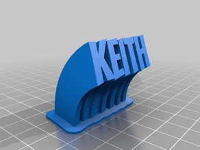 mi personalizados de barrido 2-nombre la línea placa keith oficina 3d print model - Mito3D