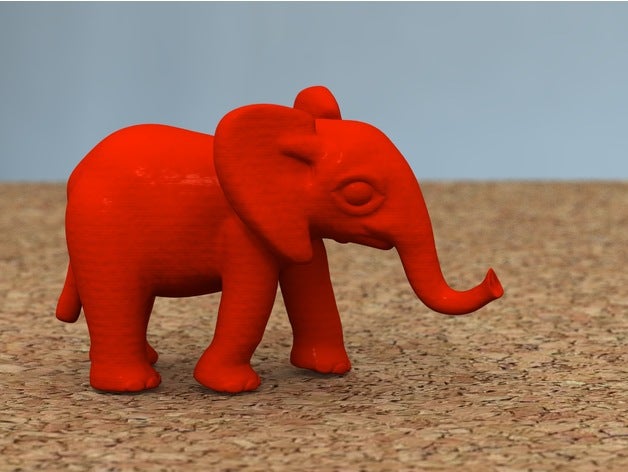 bebê elefante animais 3D print model - Mito3D