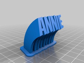 mi personalizados de barrido 2-nombre la línea placa annie oficina 3d print model - Mito3D