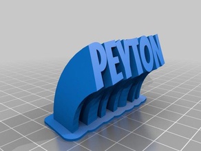 my customized sweeping 2-line name plate peyton office 3d print model - Mito3D