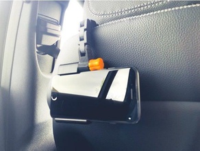 customizable car seat phone holder mobile flexible fusion 360 hinge hook iphone smartphone 3d print model - Mito3D